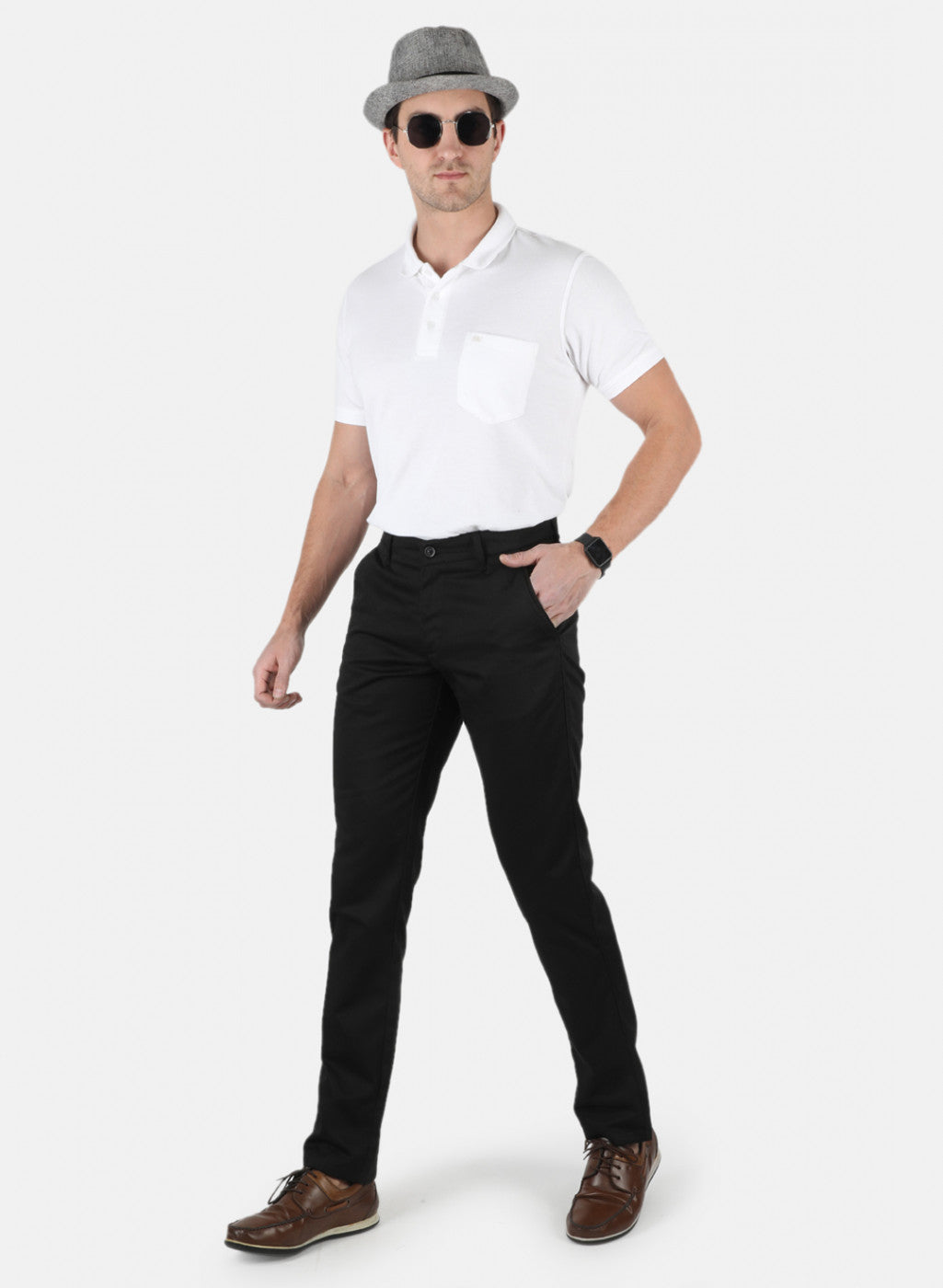 Men Black Regular Fit Trouser