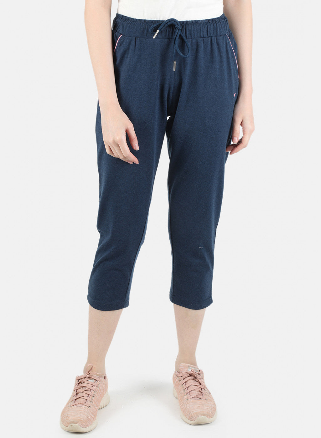 Women Blue Plain Capri