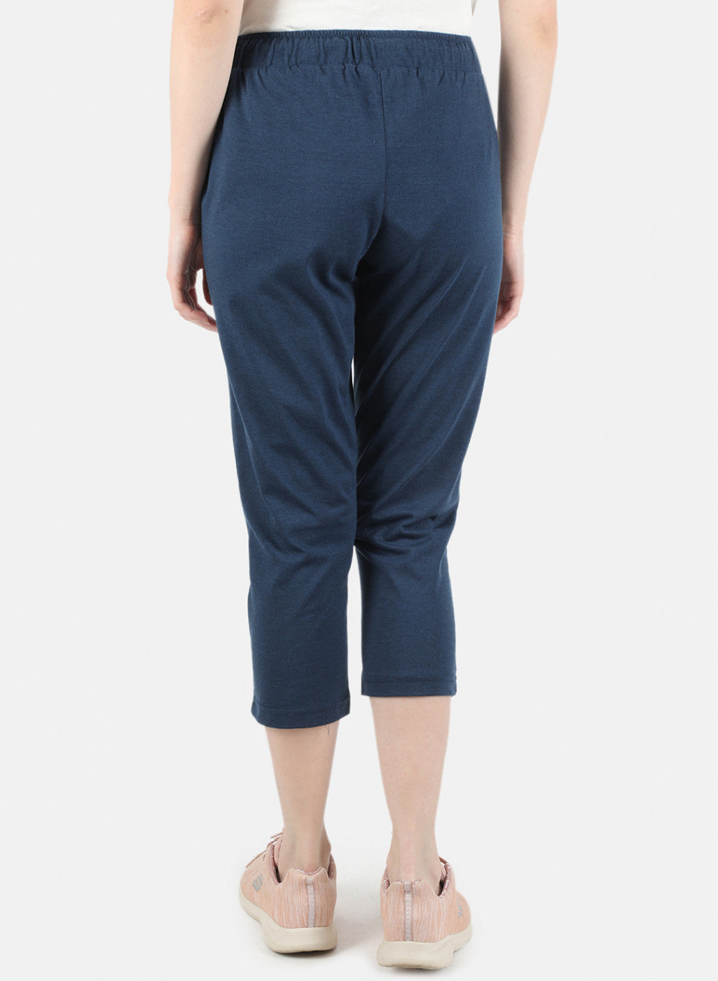 Women Blue Plain Capri
