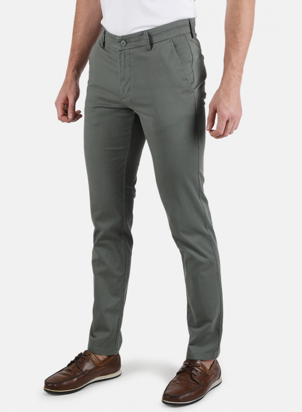 Men Green Smart Fit Trouser