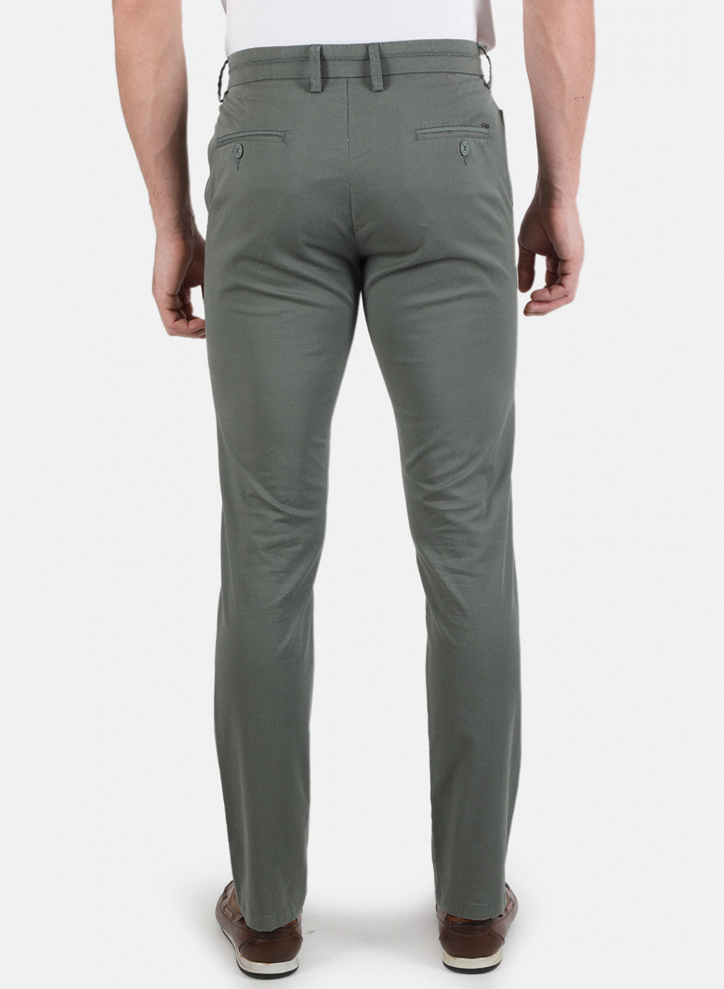Men Green Smart Fit Trouser