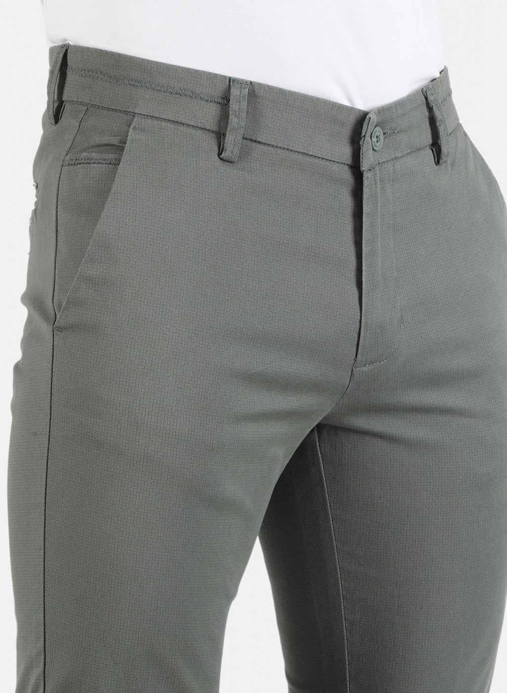 Men Green Smart Fit Trouser