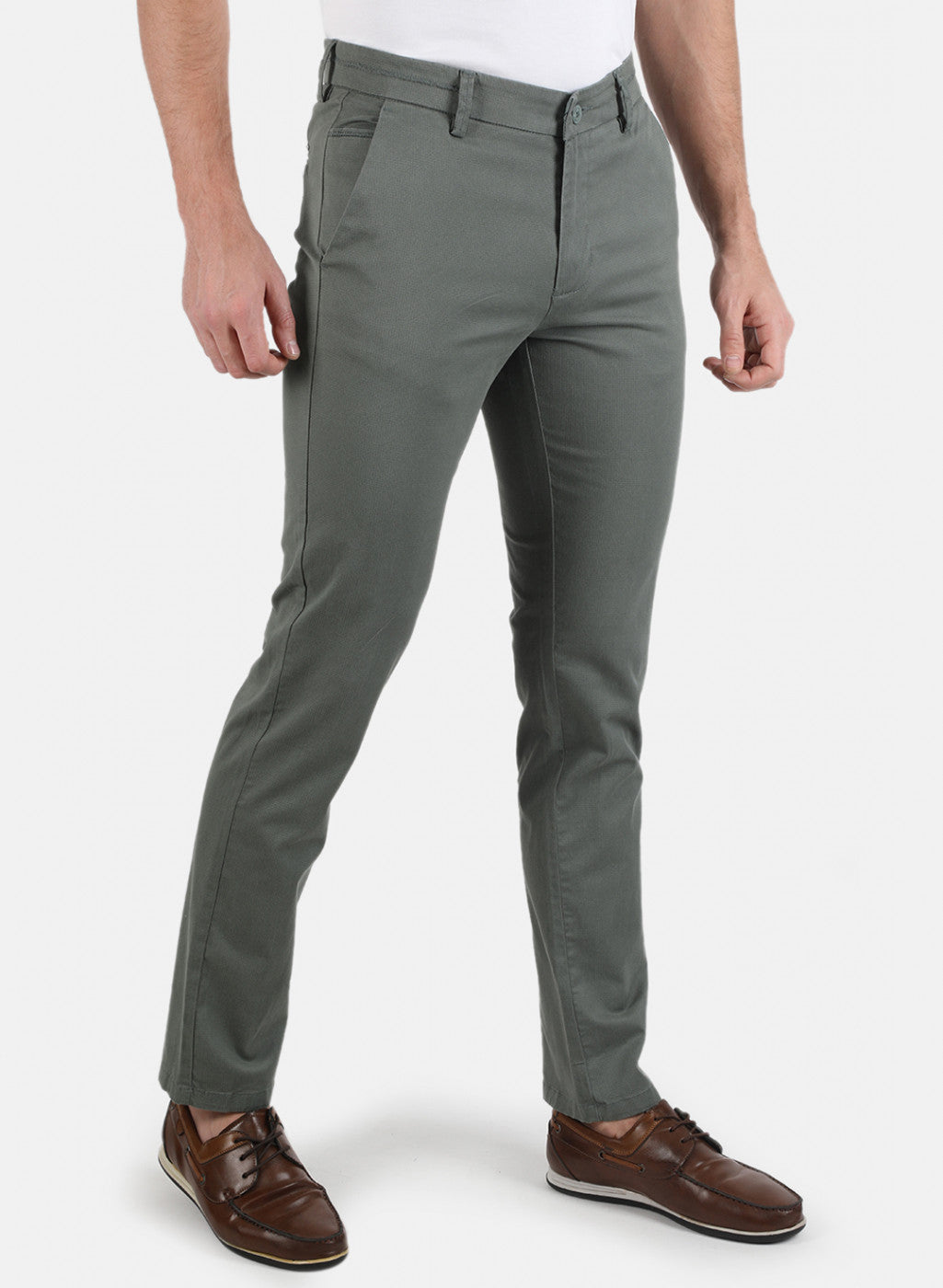 Men Green Smart Fit Trouser