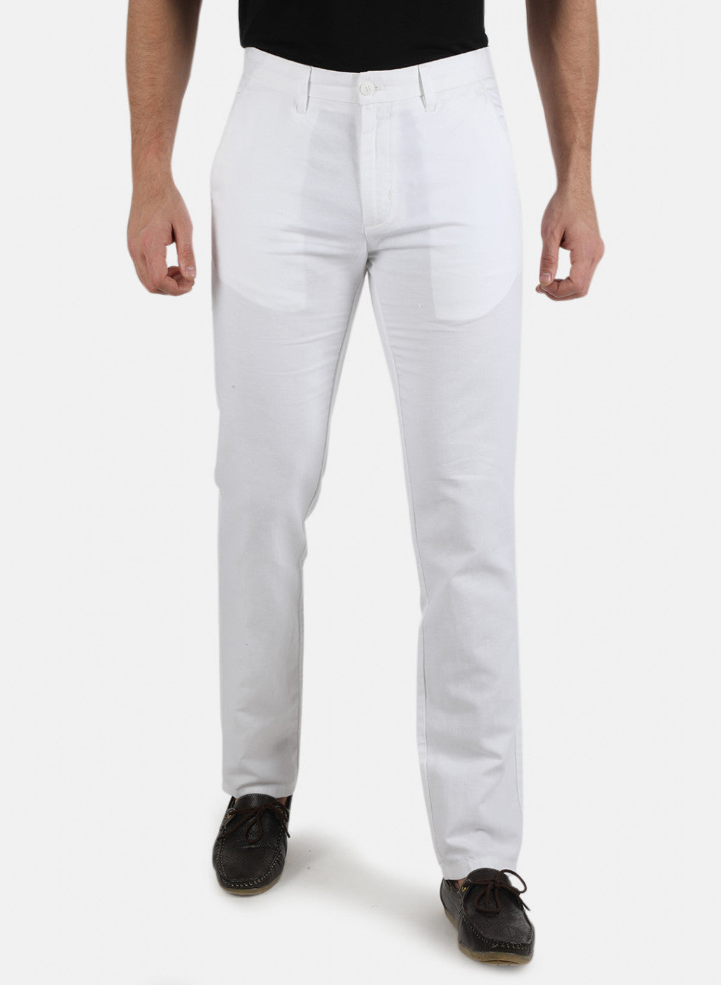 Men White Smart Fit Trouser