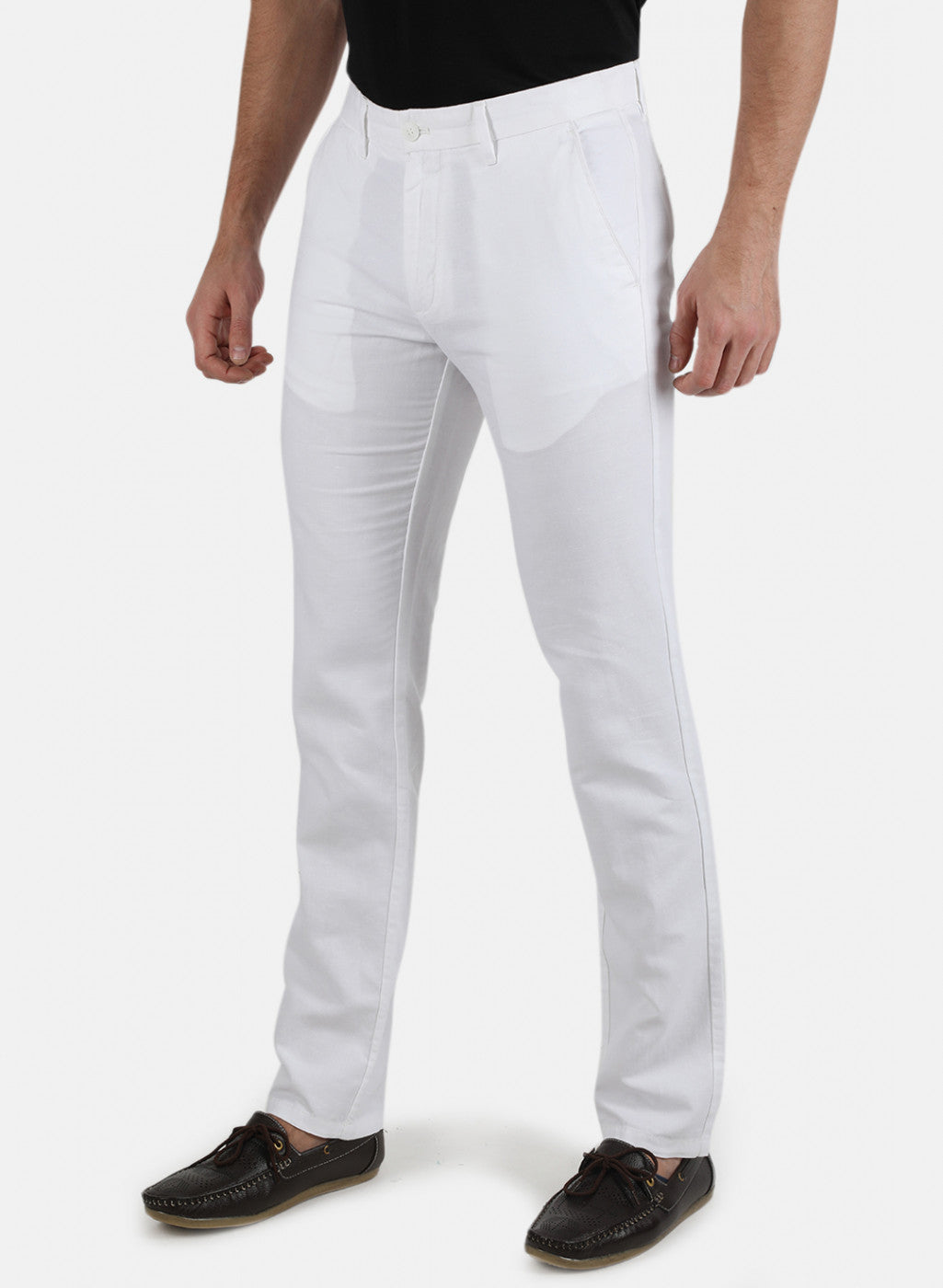Men White Smart Fit Trouser