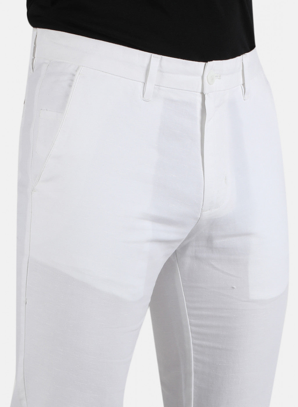 Men White Smart Fit Trouser