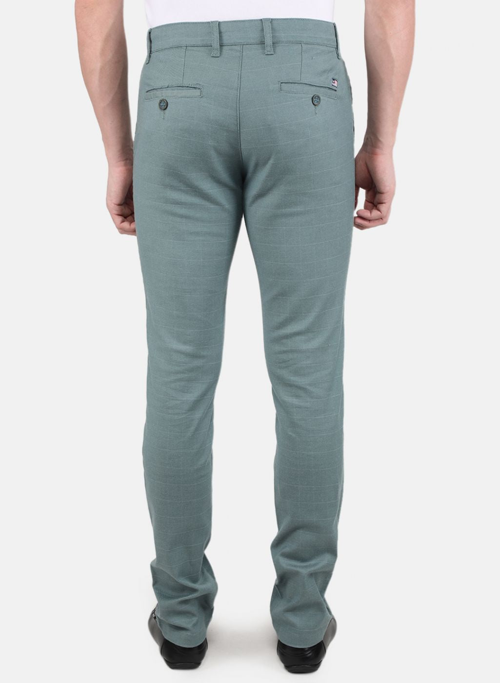 Men Navy Blue Smart Fit Trouser