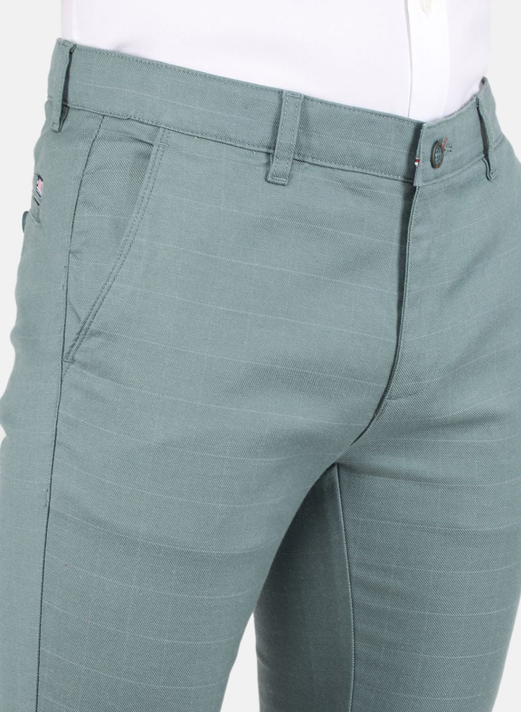 Men Navy Blue Smart Fit Trouser