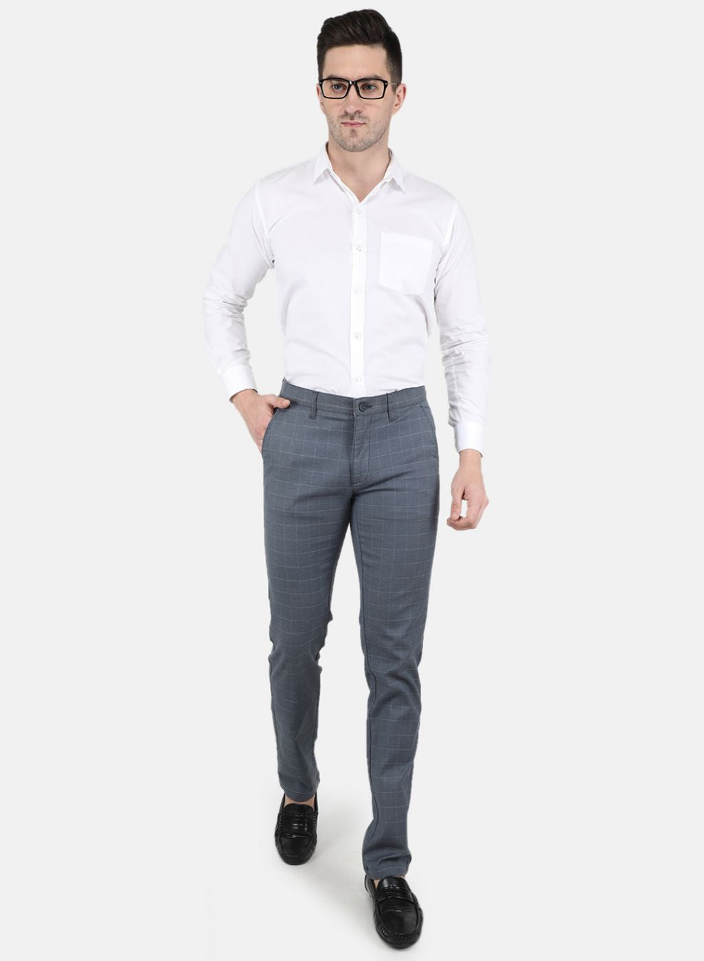 Men Blue Smart Fit Trouser