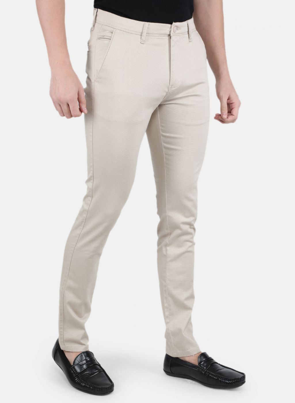 Men Beige Smart Fit Trouser
