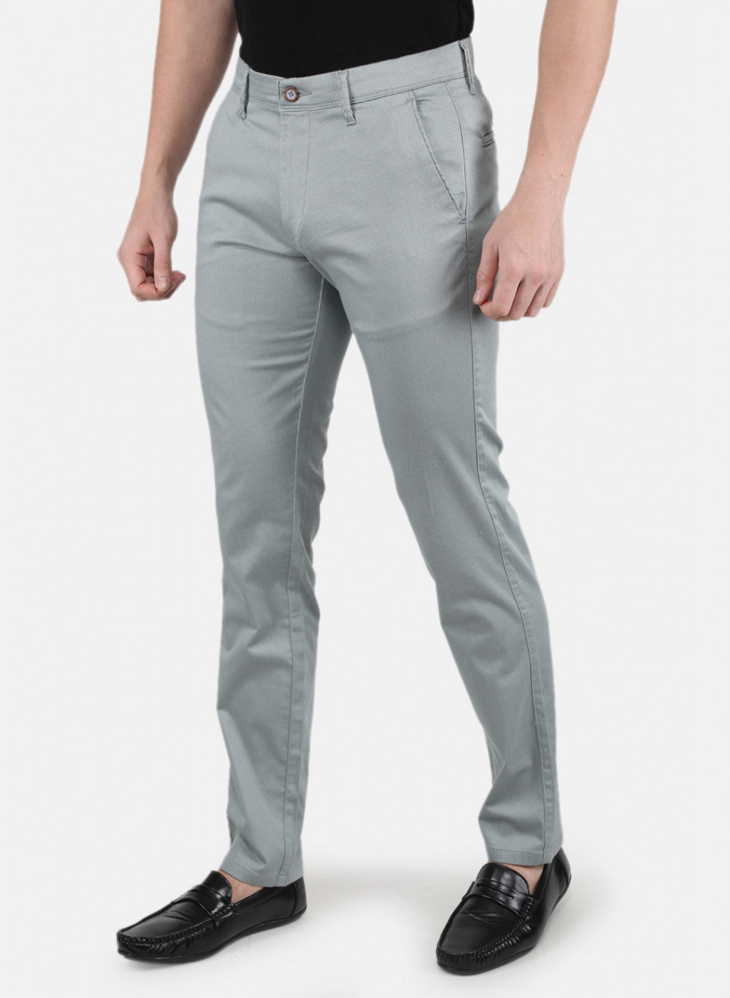 Men Light Blue Smart Fit Trouser