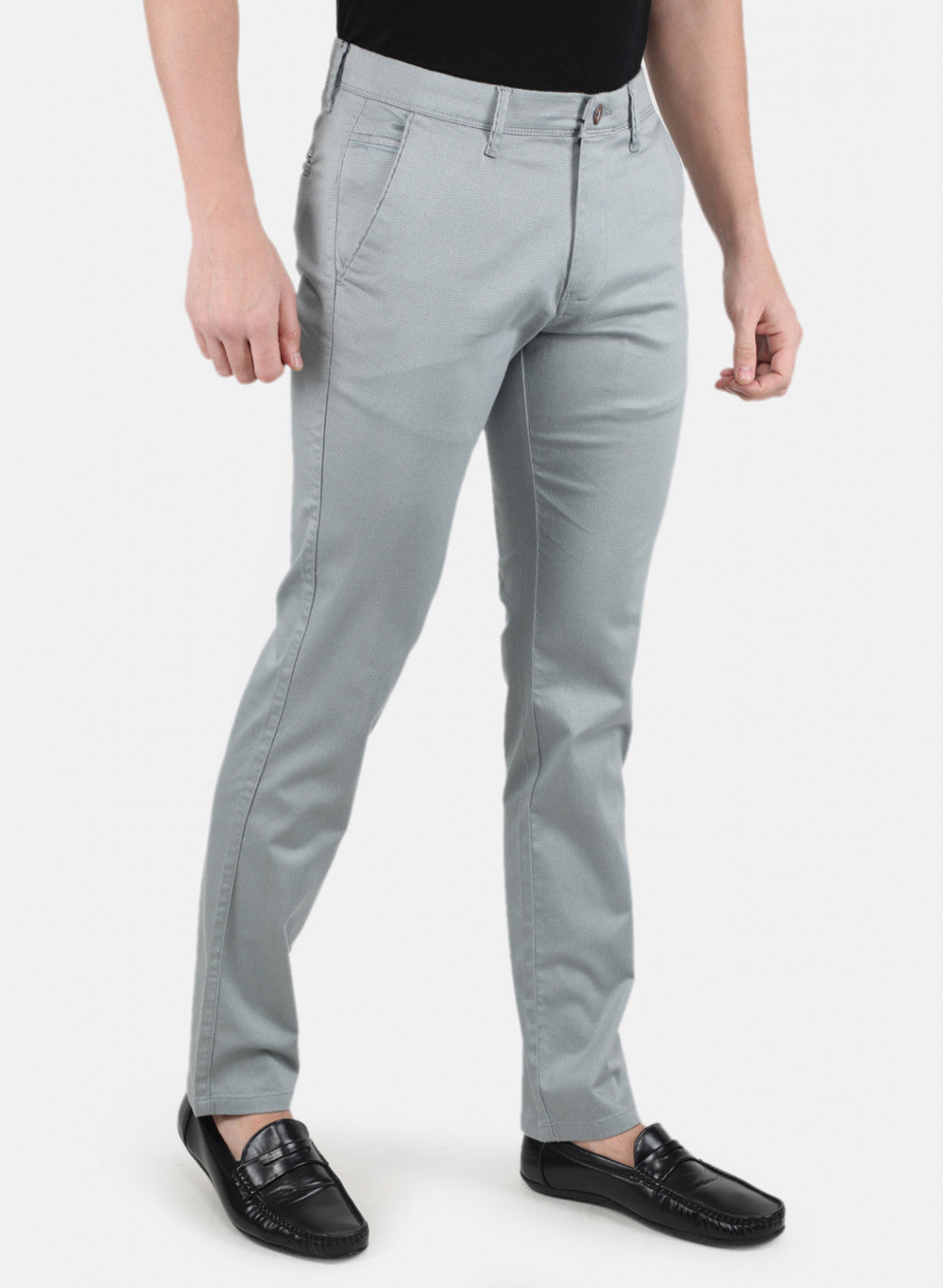 Men Light Blue Smart Fit Trouser