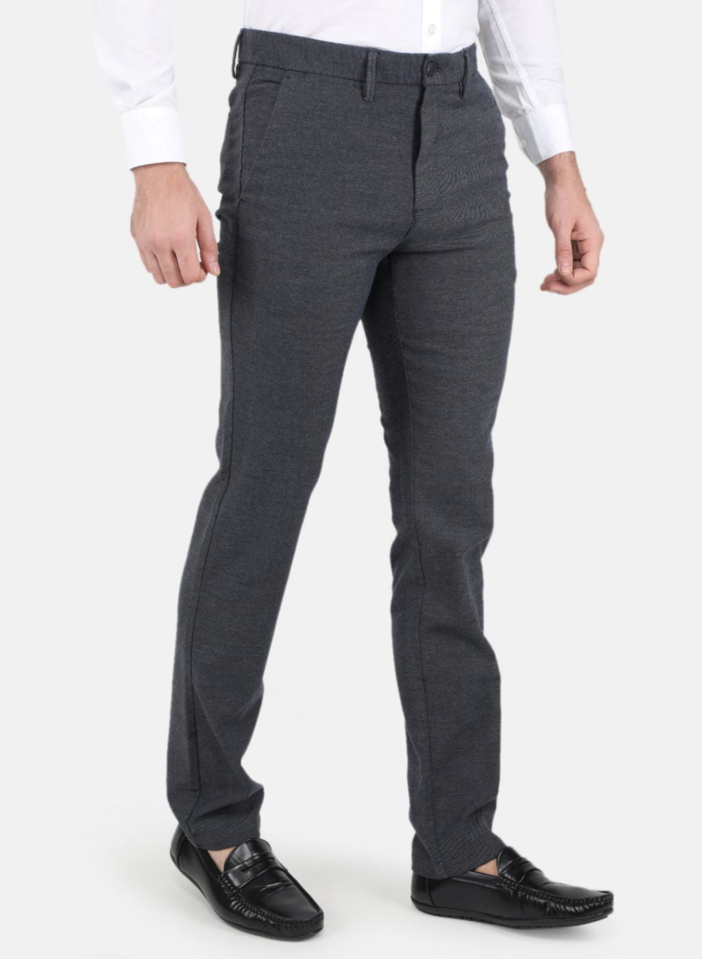Men NAvy Blue Smart Fit Trouser