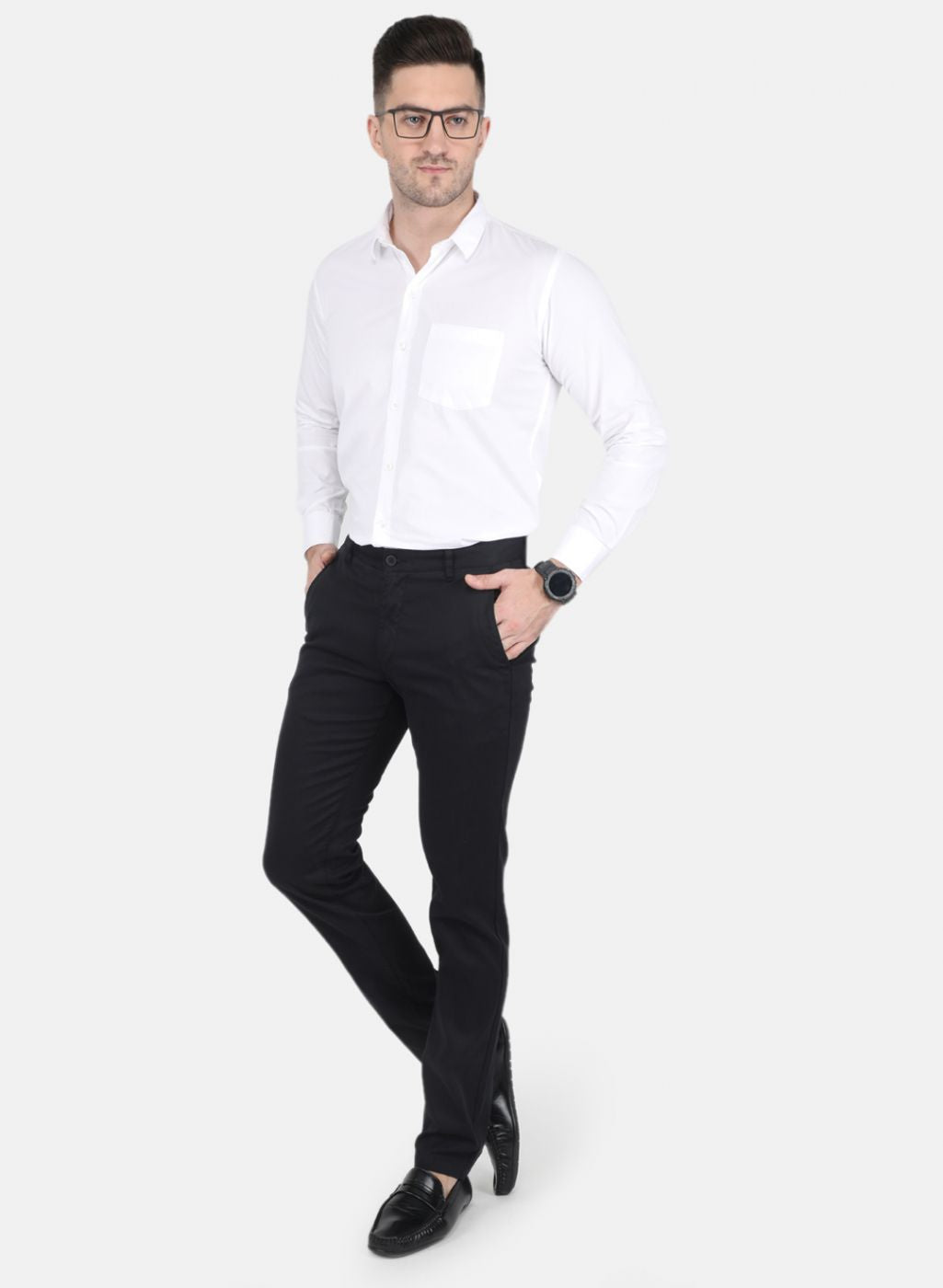 Men Black Smart Fit Trouser