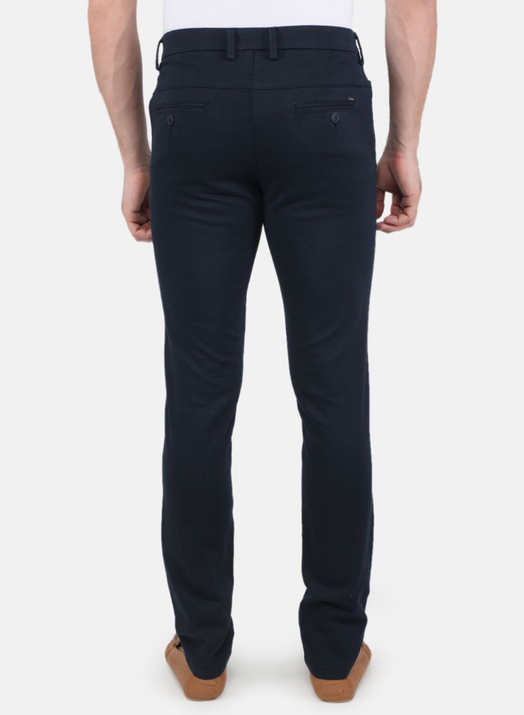 Men Navy Blue Slim Fit Trouser