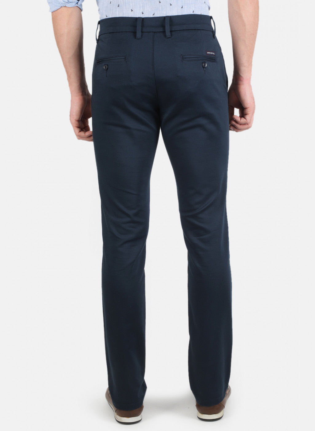 Men Navy Blue Regular Fit Trouser
