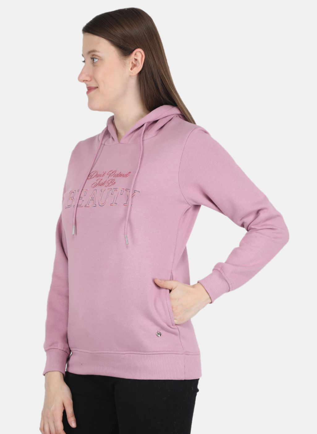 Women Purple Embroidered Sweatshirt