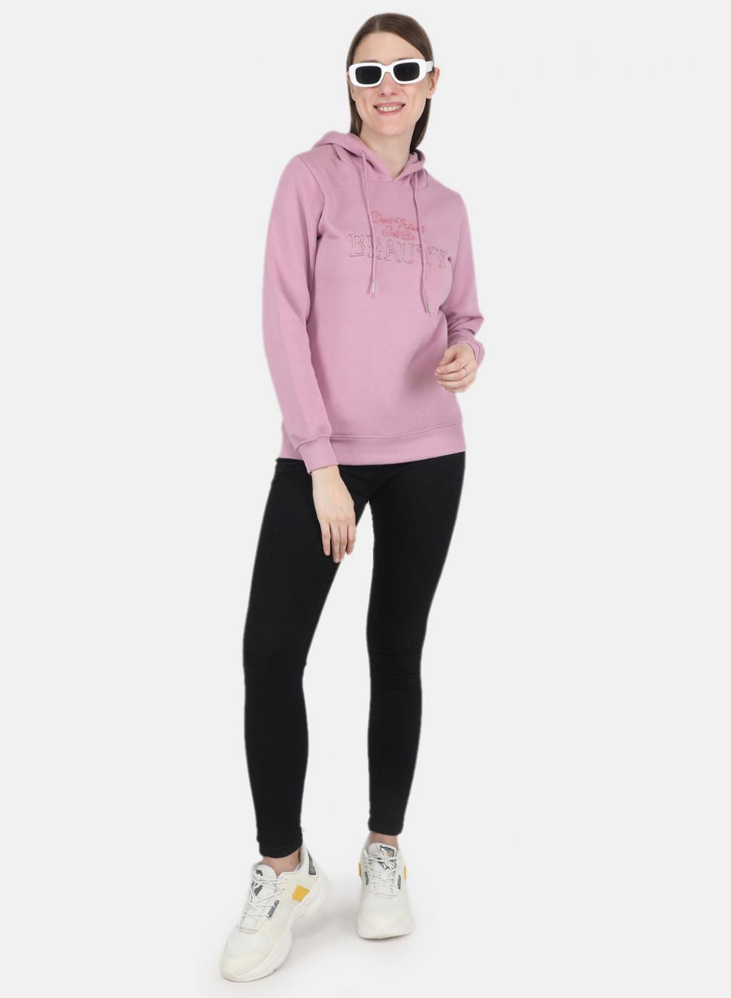 Women Purple Embroidered Sweatshirt