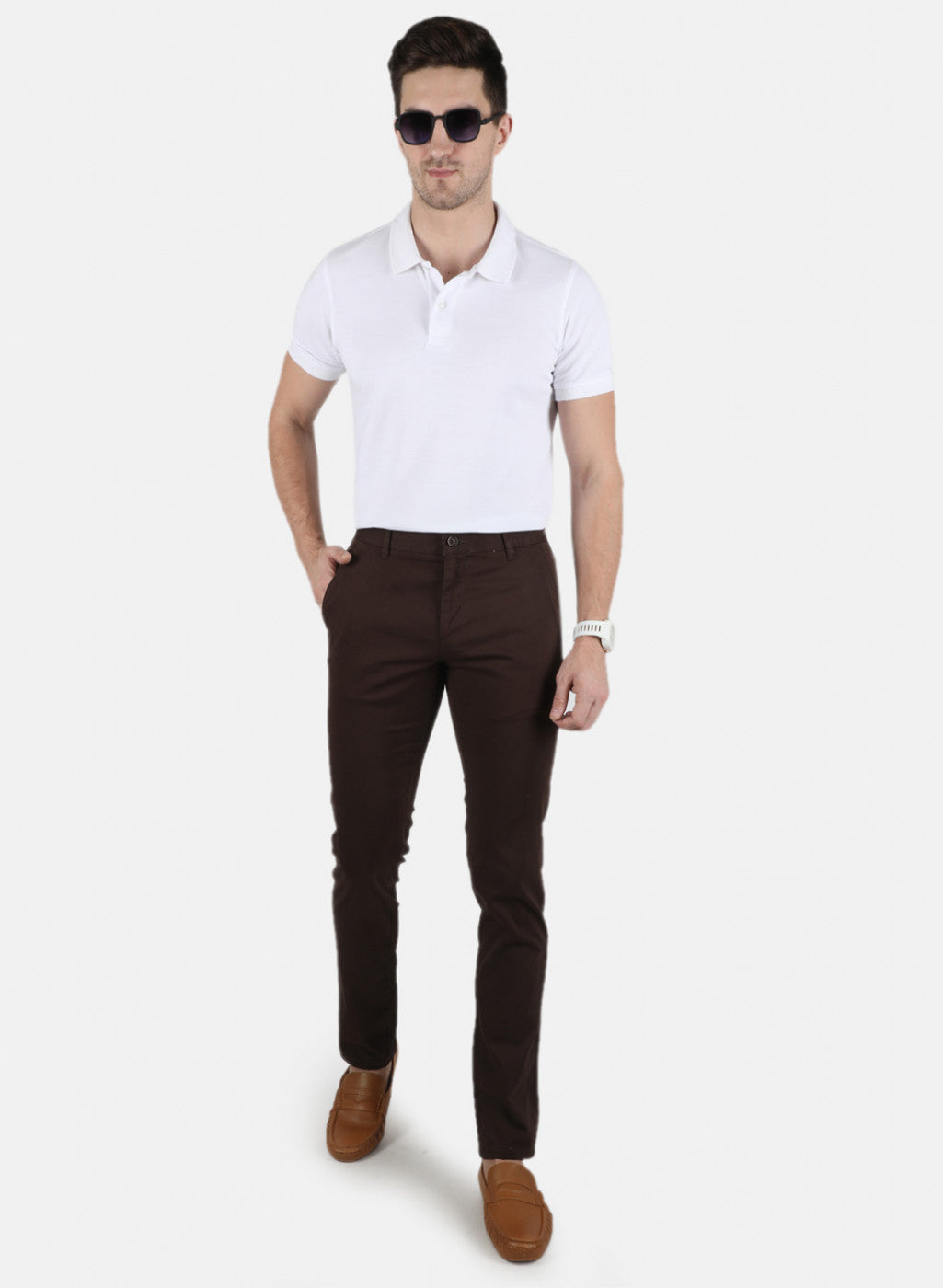 Men Brown Smart Fit Trouser
