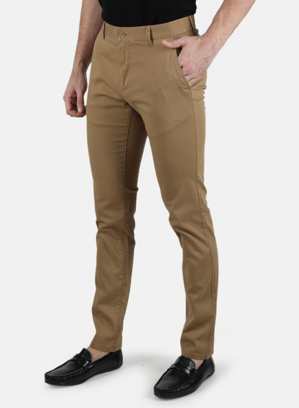 Men Mustard Smart Fit Trouser