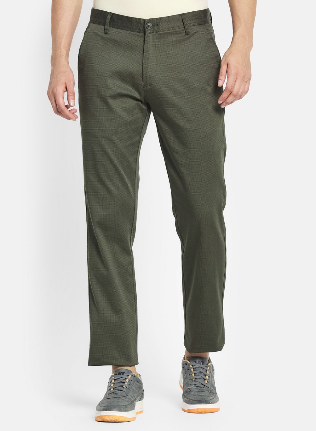Men Green Smart Fit Trouser