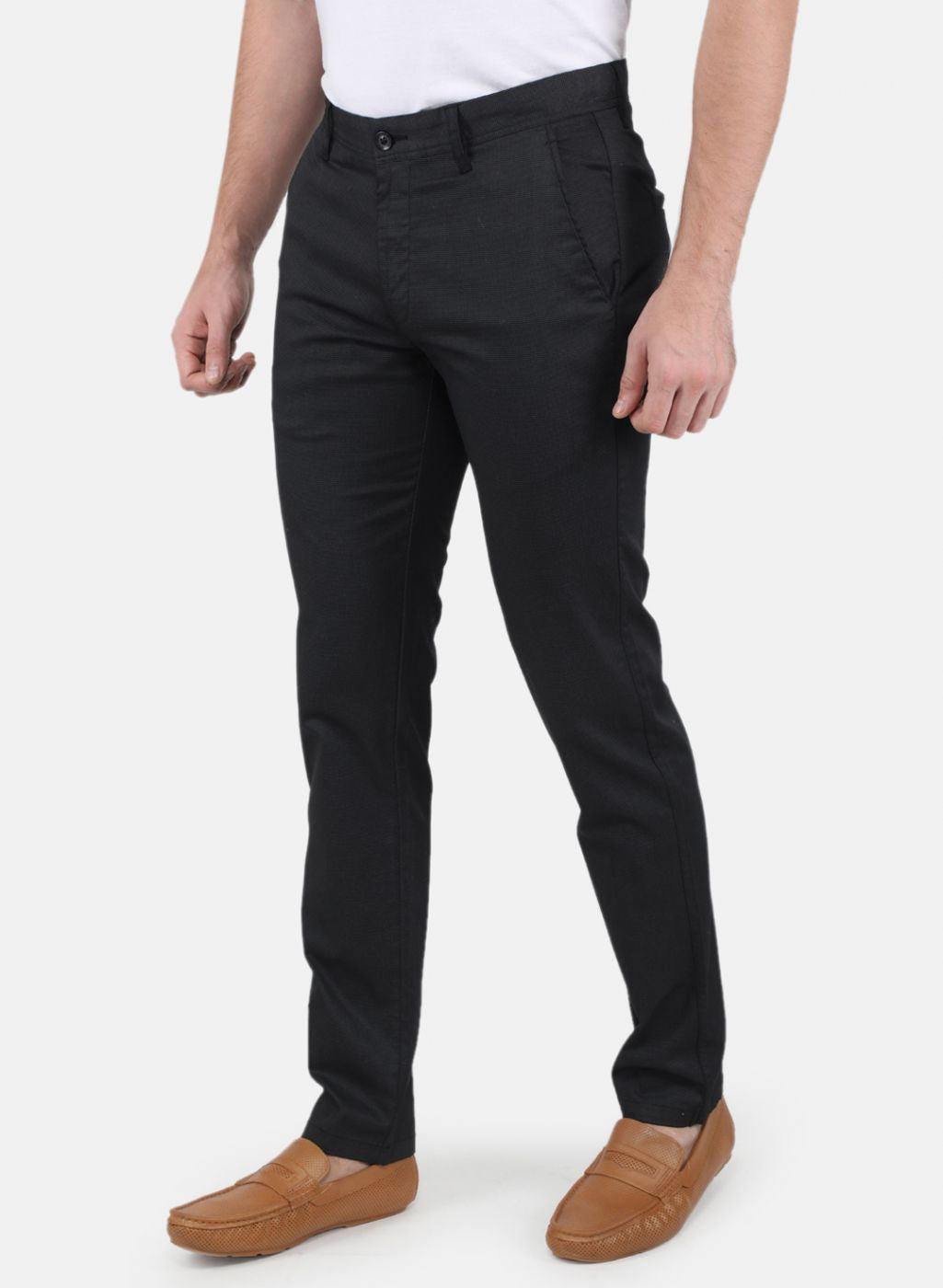 Men Black Smart Fit Trouser