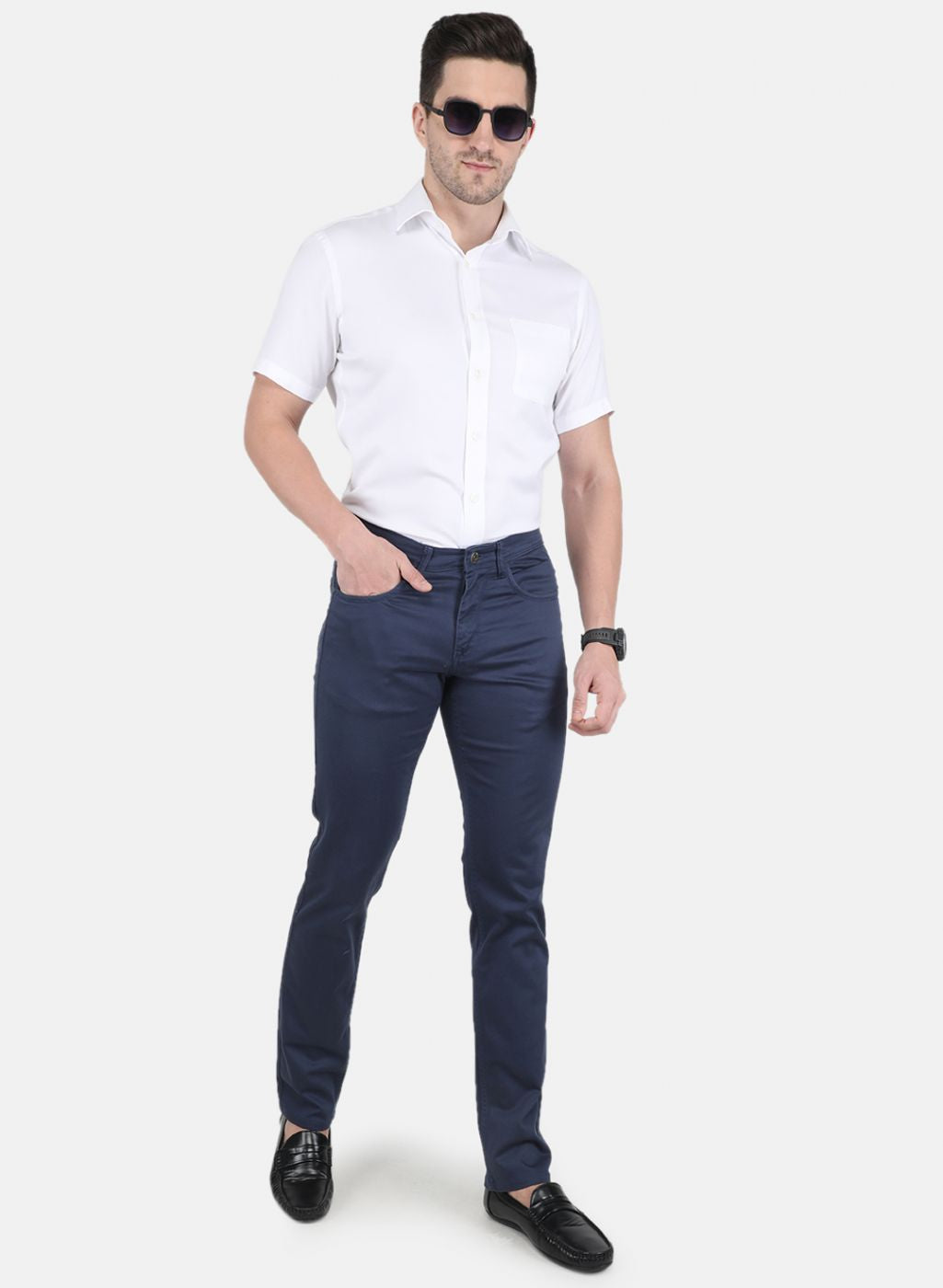 Men Blue Smart Fit Trouser