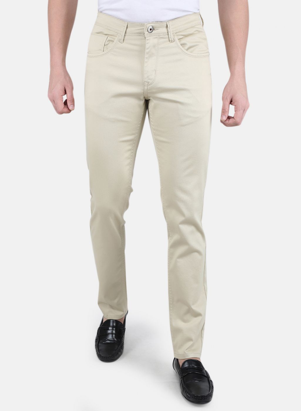 Men Beige Smart Fit Trouser