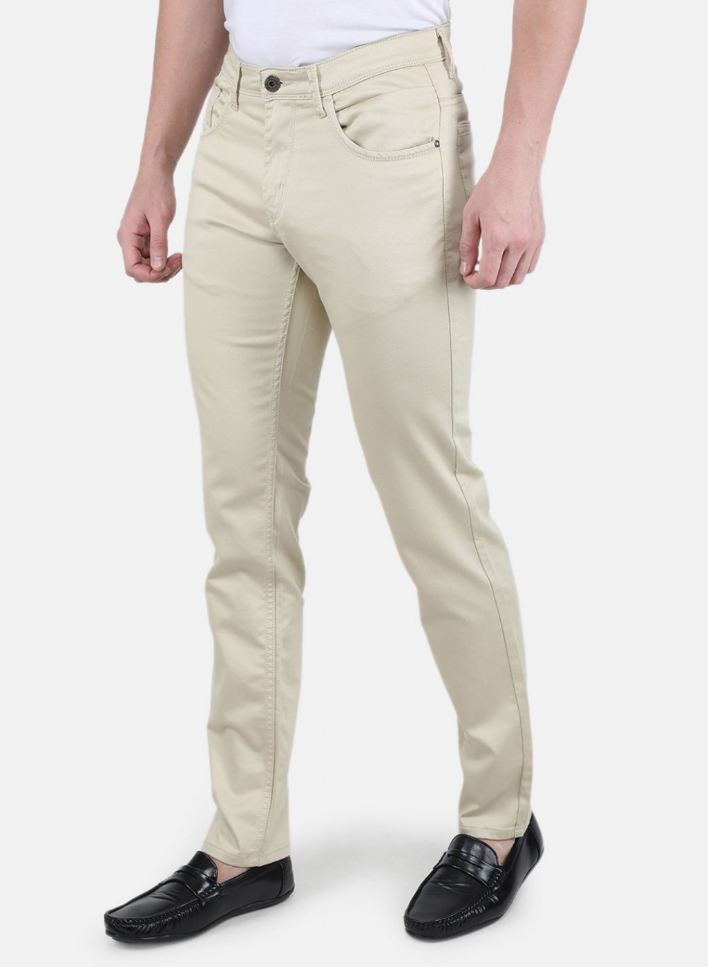 Men Beige Smart Fit Trouser