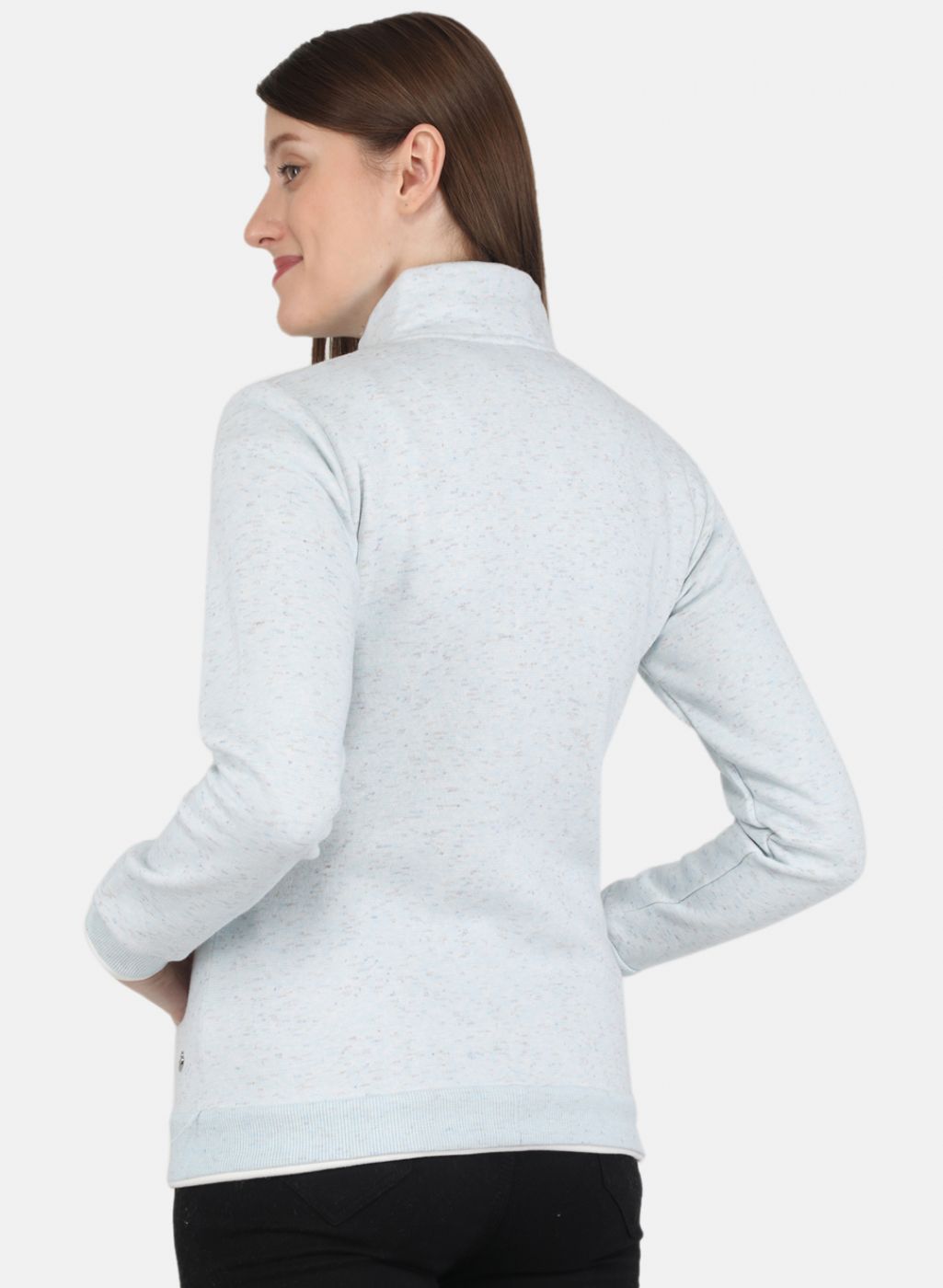 Women Sky Blue Stripe Sweatshirt