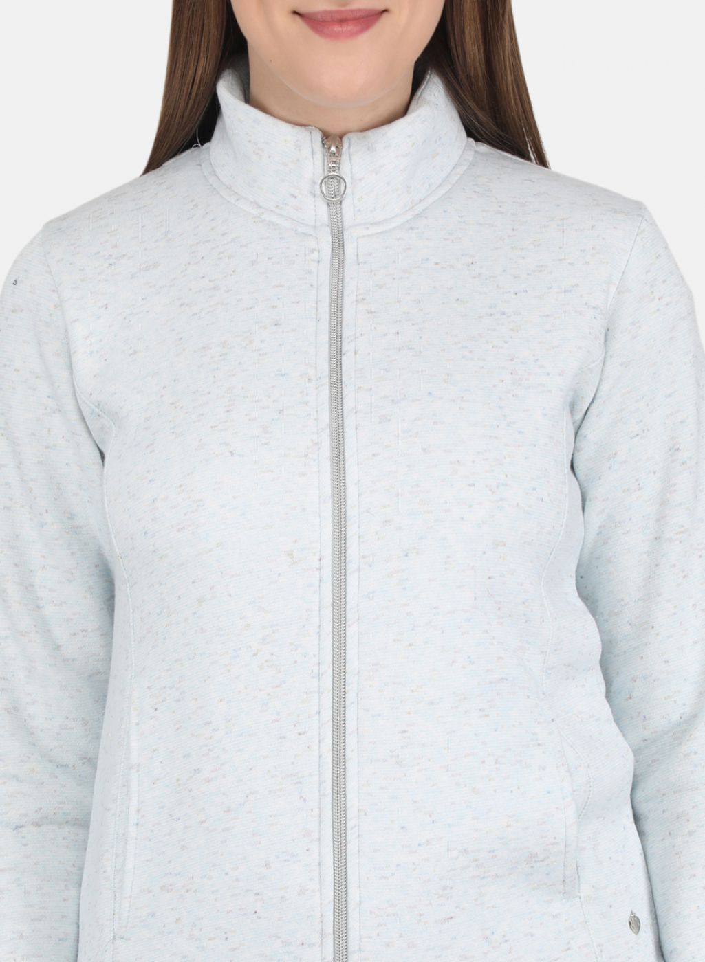 Women Sky Blue Stripe Sweatshirt