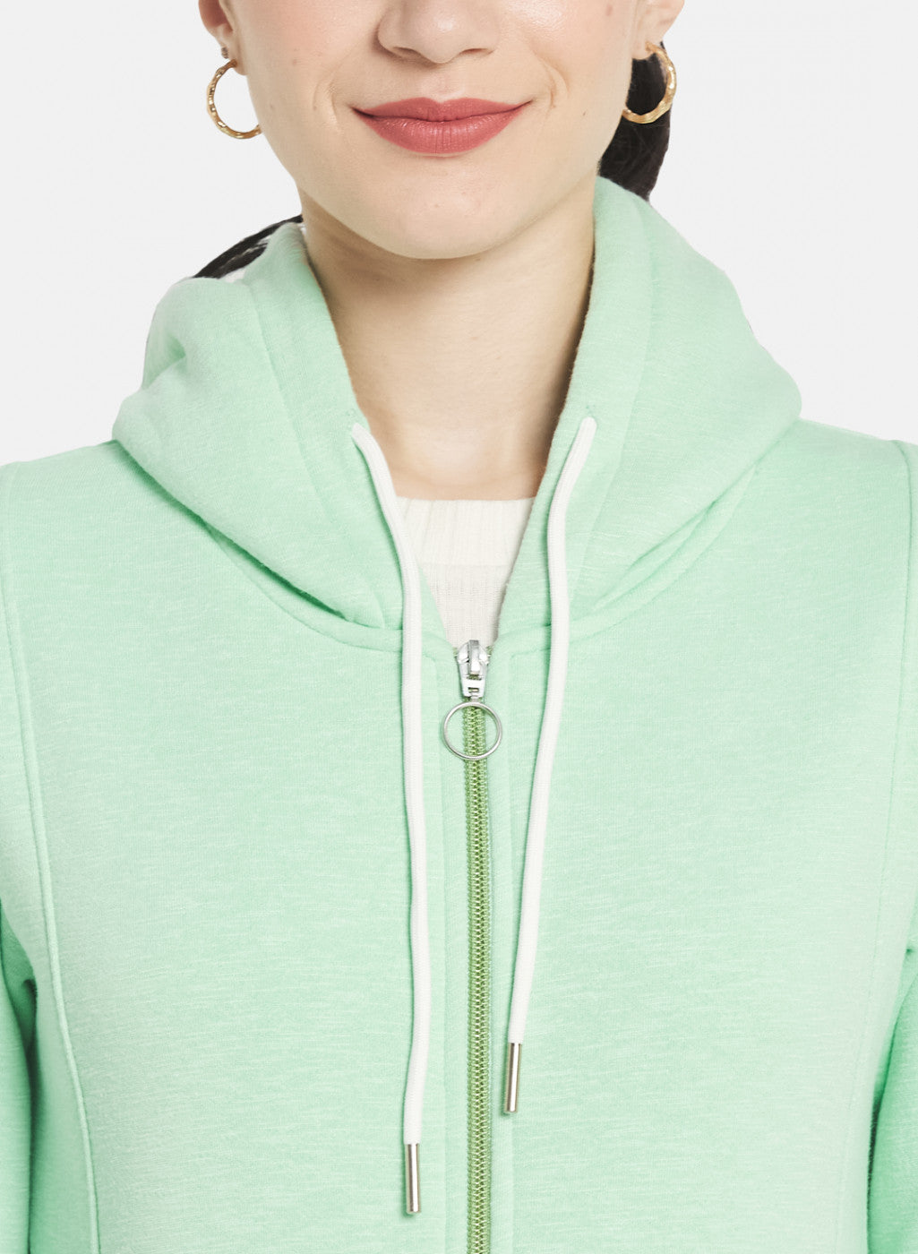Women Sea Green Solid Sweatshirt