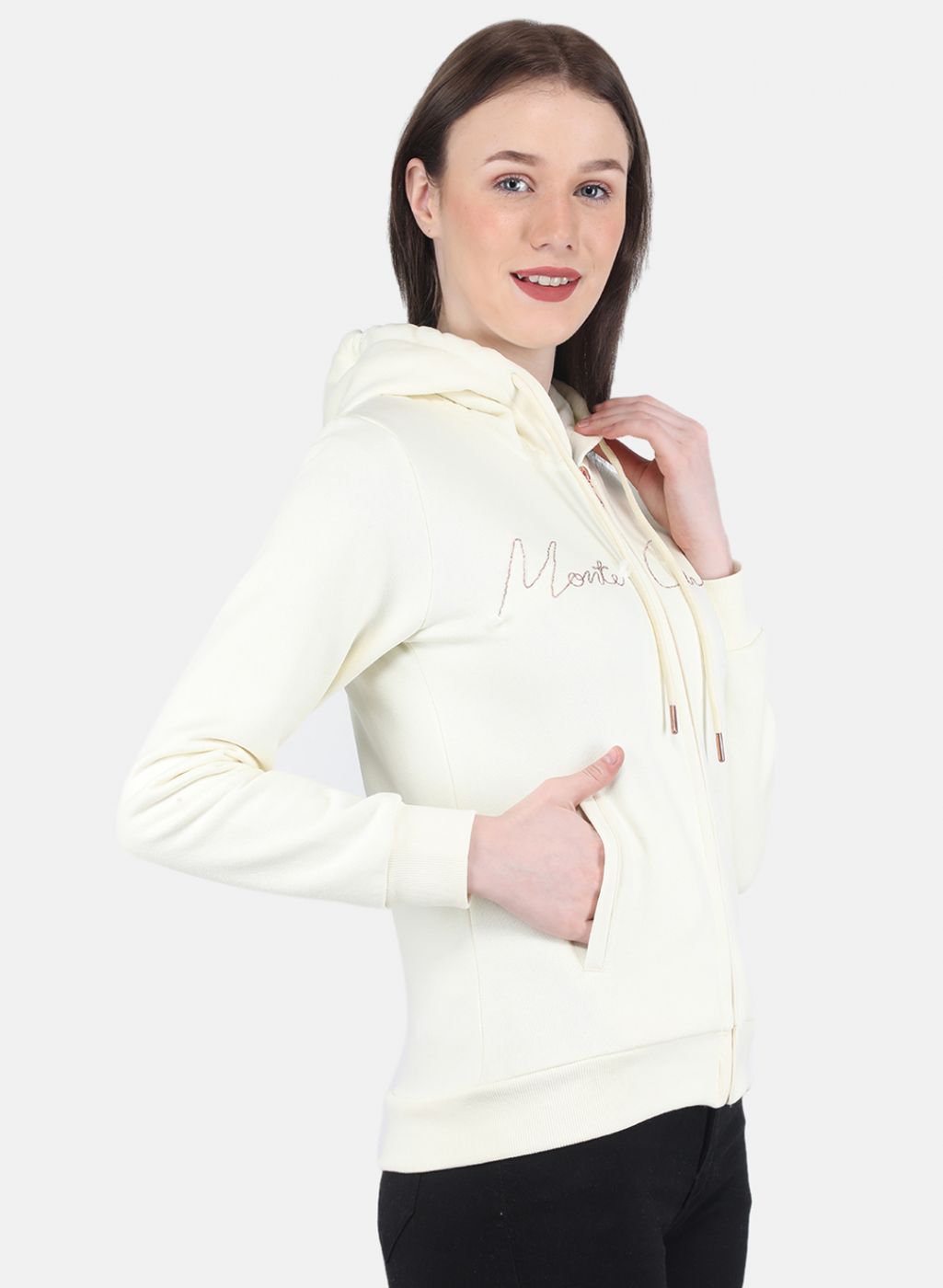 Women Off White Embroidered Sweatshirt