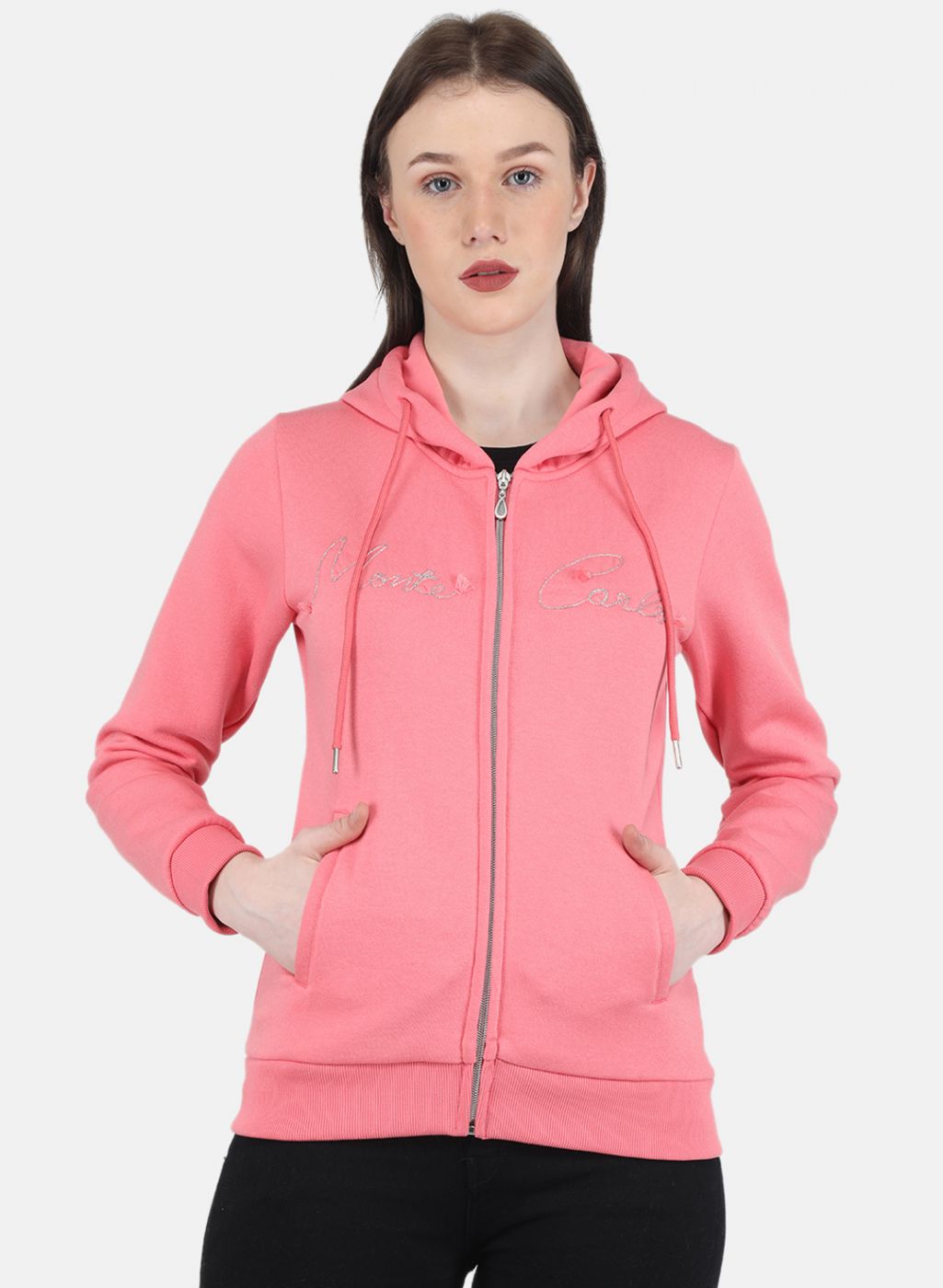 Women Pink Embroidered Sweatshirt