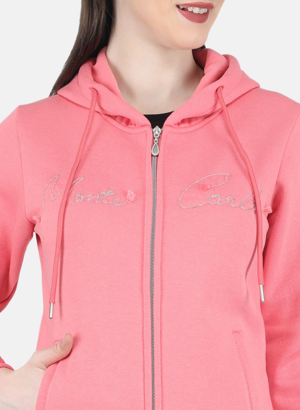 Women Pink Embroidered Sweatshirt