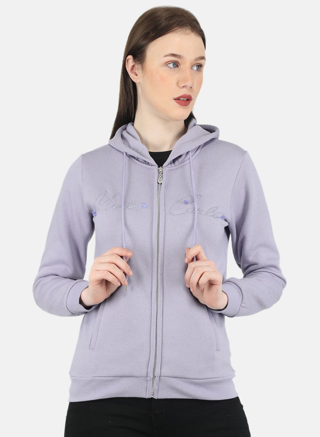 Women Purple Embroidered Sweatshirt