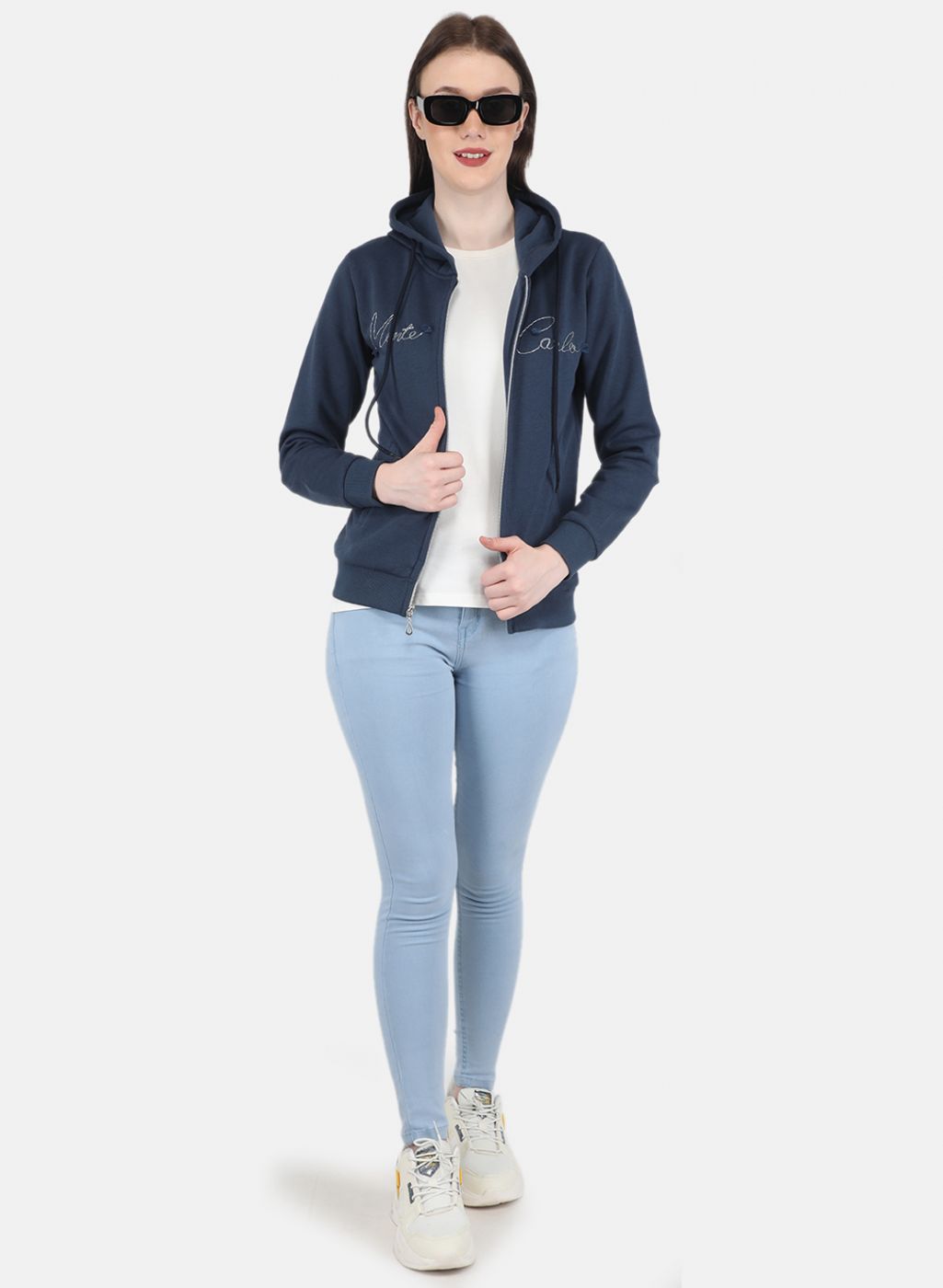 Women Grey Embroidered Sweatshirt