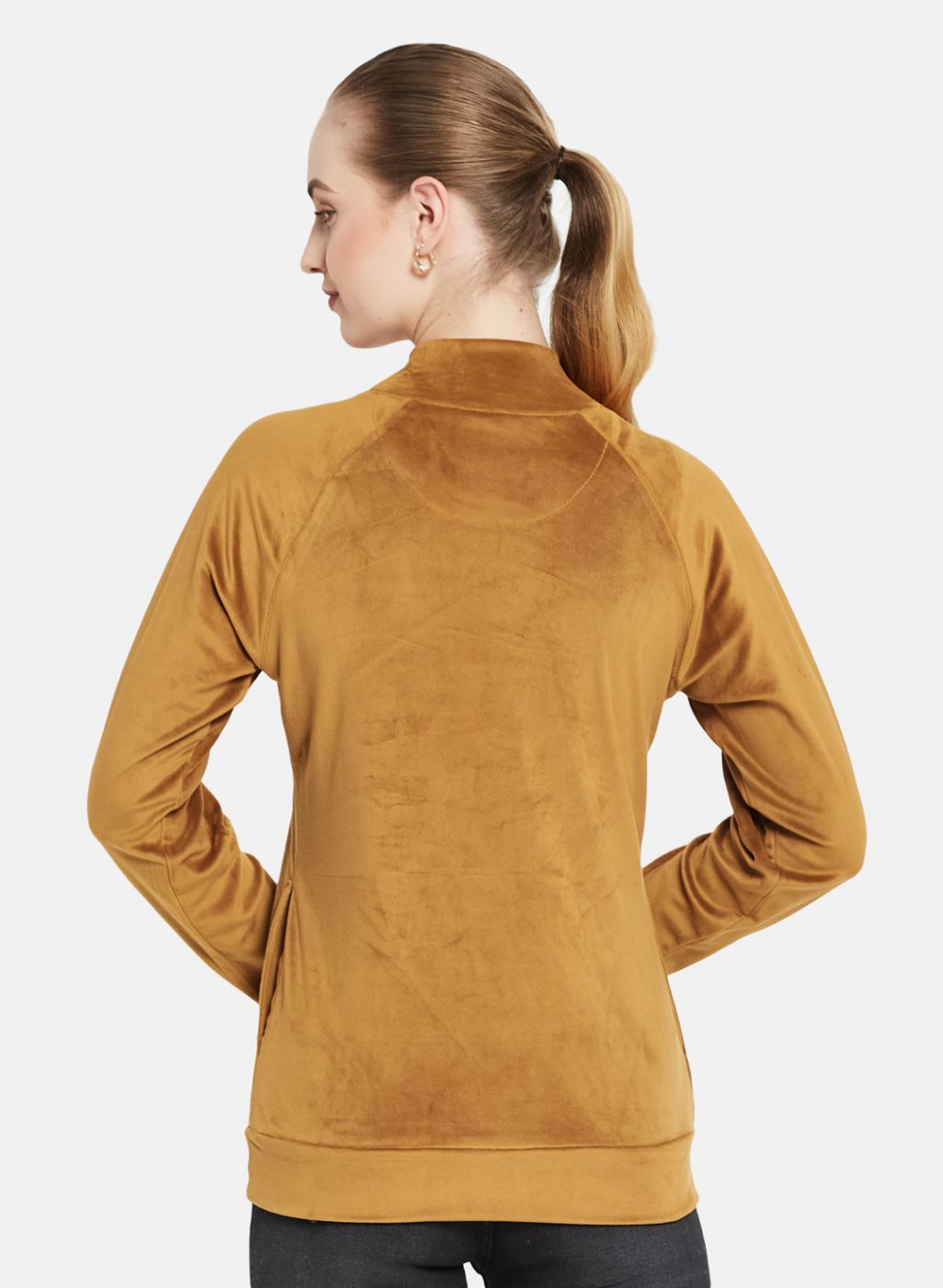 Women Mustard Solid Sweatshirt