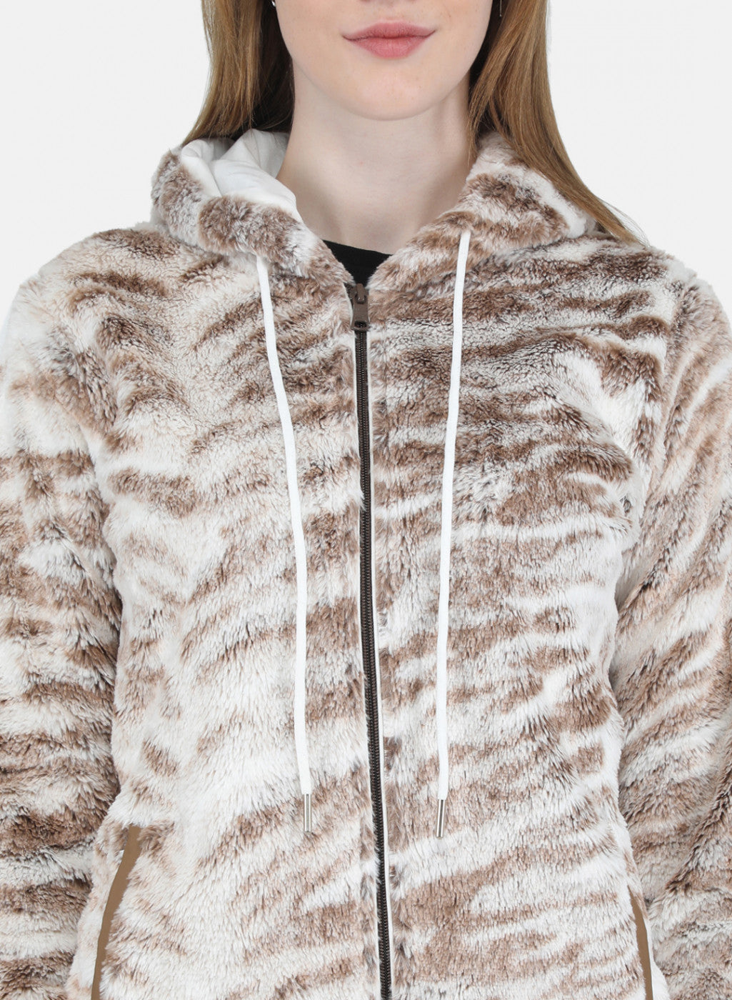 Women Beige Solid Sweatshirt