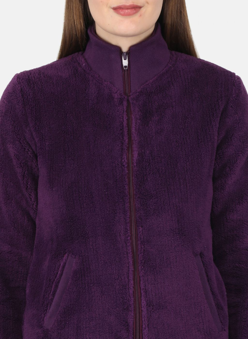 Women Purple Solid Sweatshirt
