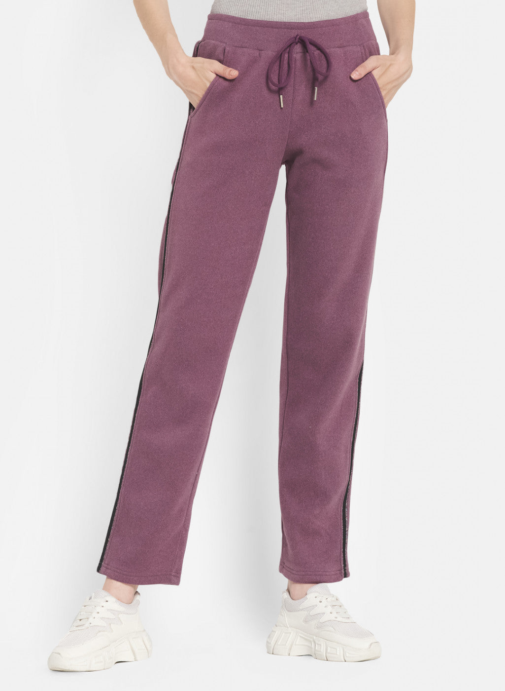 Women Purple Regular Fit Winter Lower