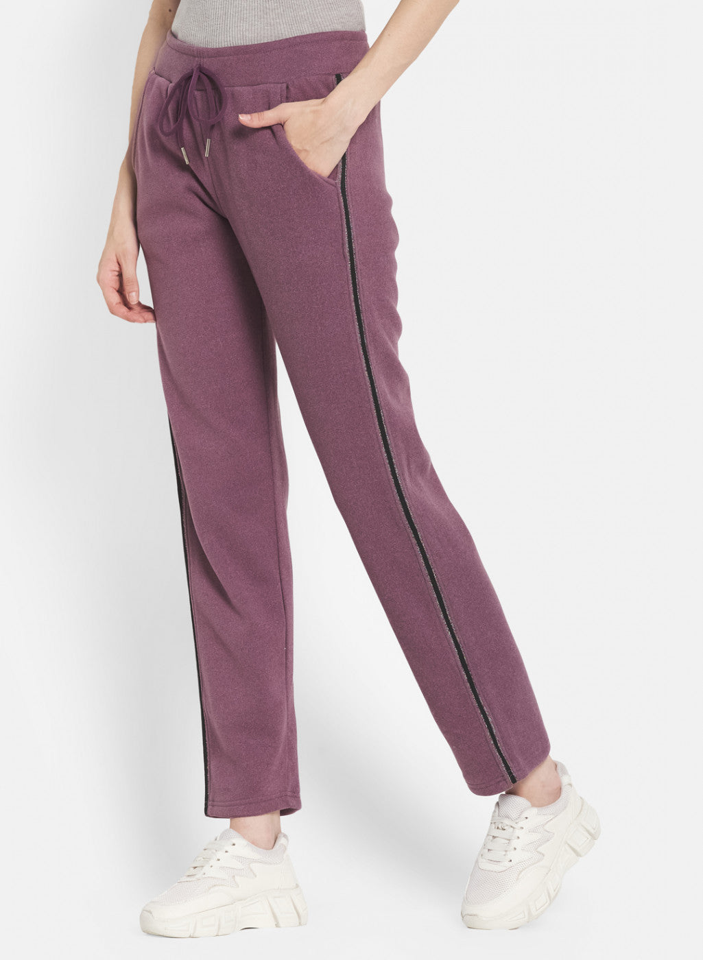 Women Purple Regular Fit Winter Lower