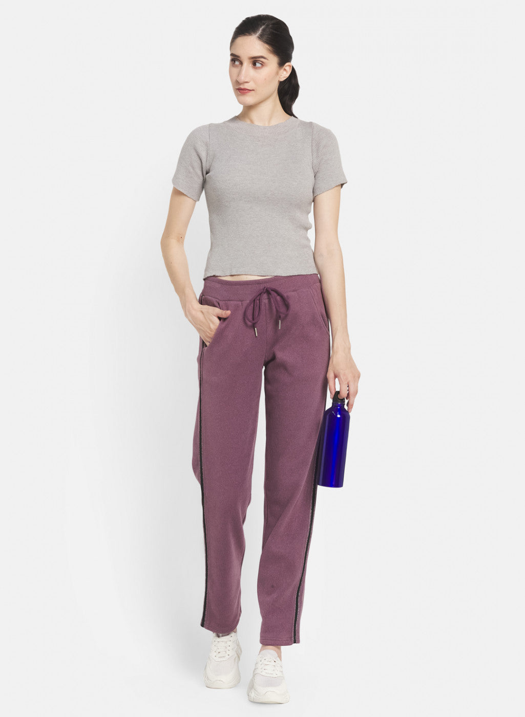 Women Purple Regular Fit Winter Lower