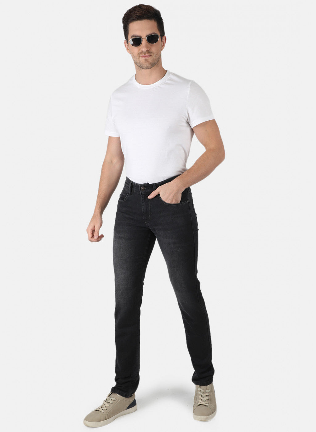 Men Black Narrow Fit Denim