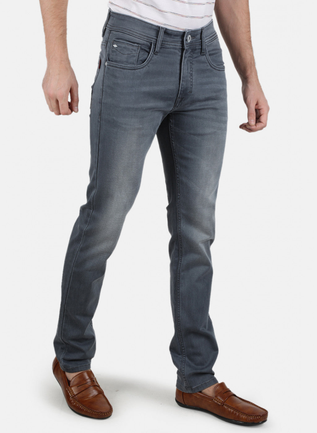 Men Grey Narrow Fit Denim