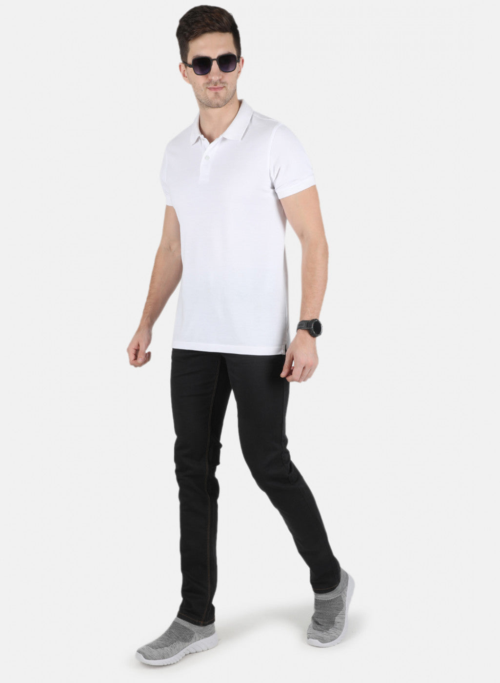 Men Navy Blue Narrow Fit Denim