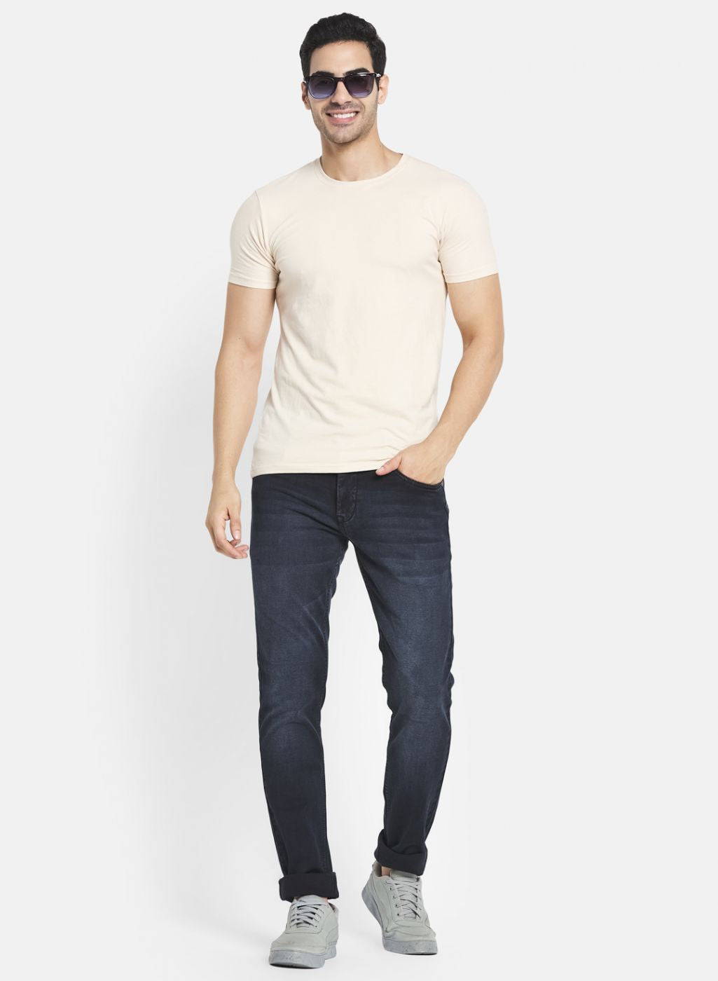 Men Navy Blue Skinny Fit Denim