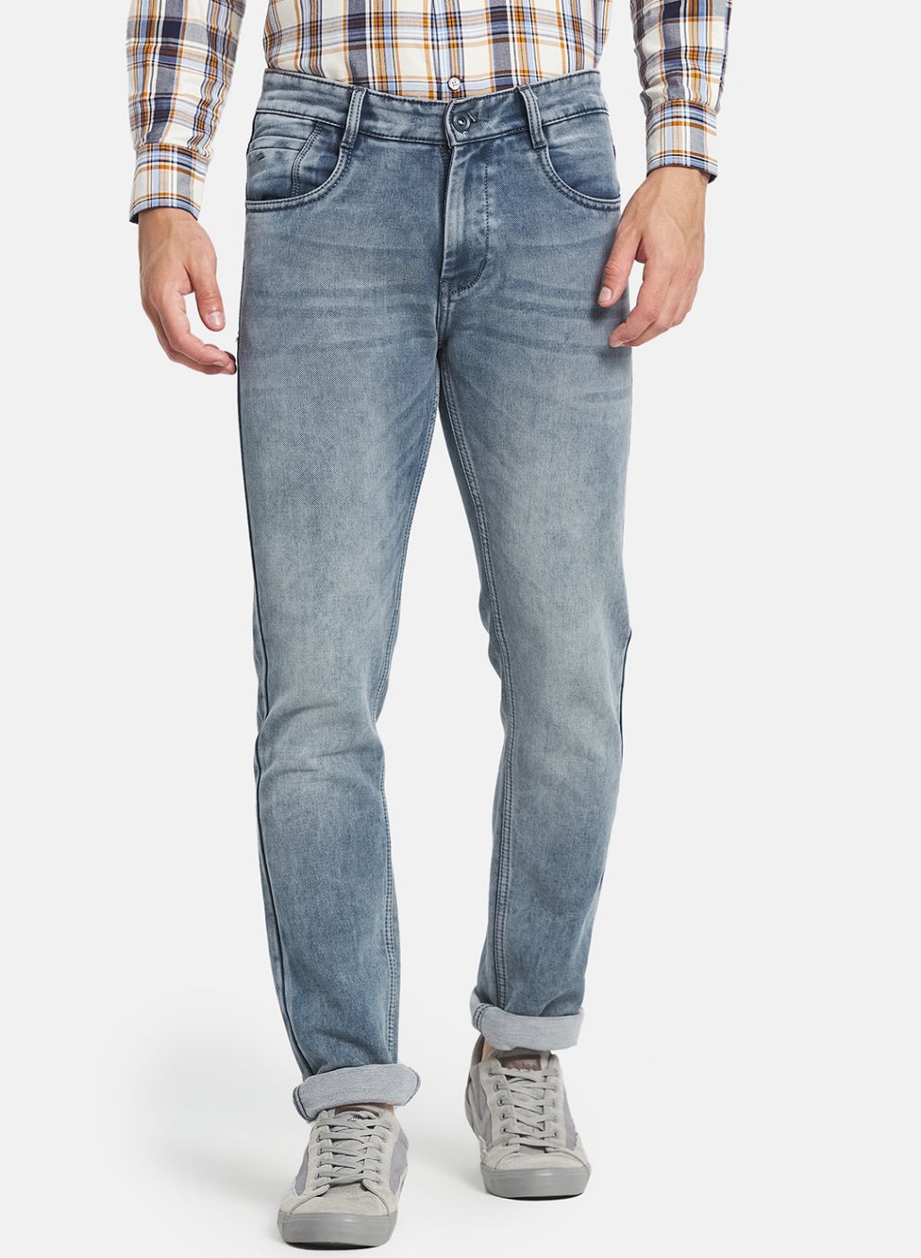 Men Grey Narrow Fit Denim