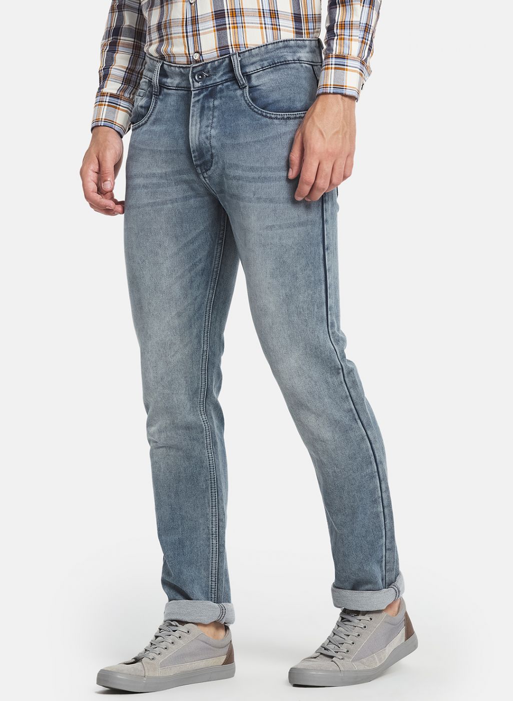 Men Grey Narrow Fit Denim