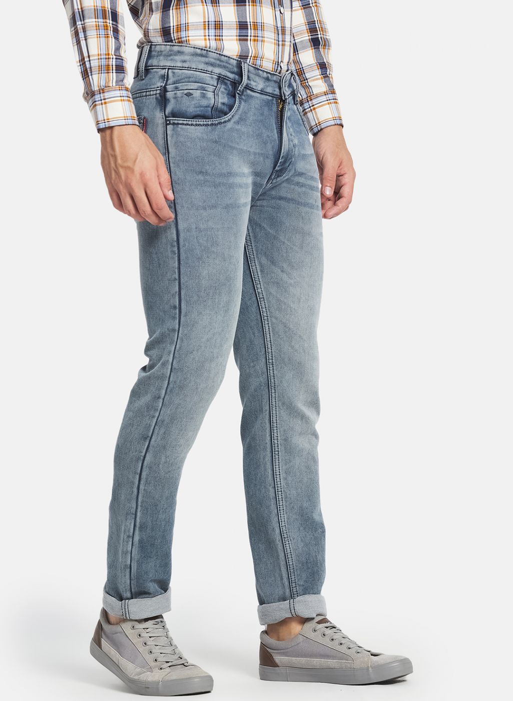 Men Grey Narrow Fit Denim